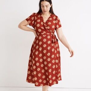 Ruffle-Edge Wrap Midi Dress in Daisy Daydream by Madewell